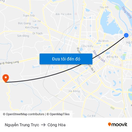 Nguyễn Trung Trực to Cộng Hòa map