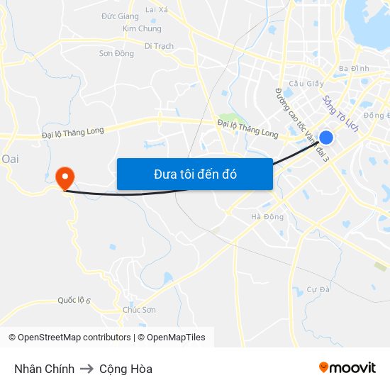 Nhân Chính to Cộng Hòa map