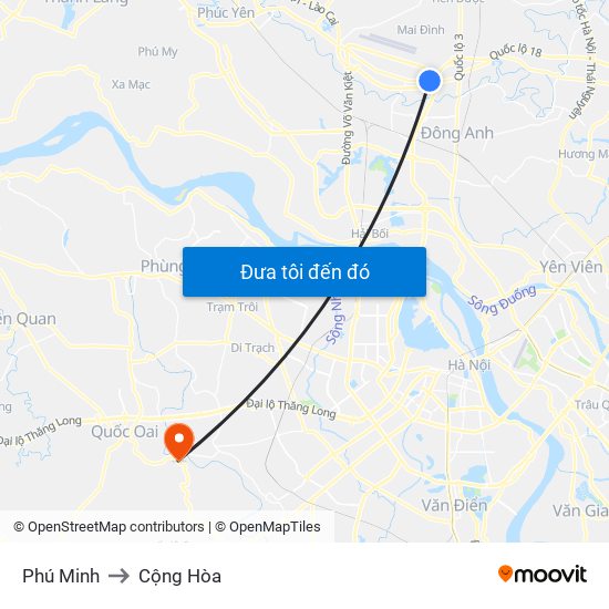 Phú Minh to Cộng Hòa map