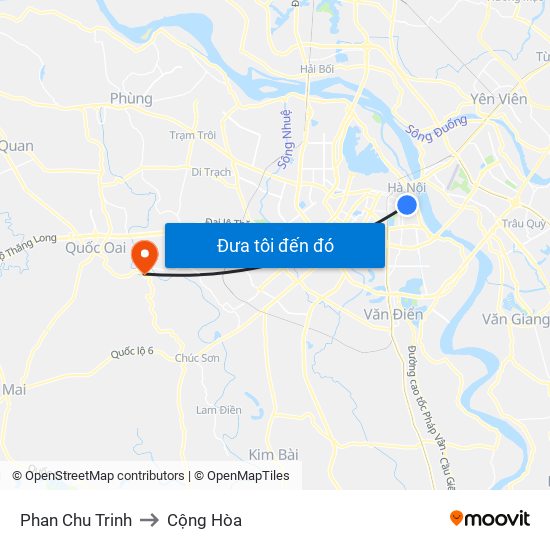 Phan Chu Trinh to Cộng Hòa map
