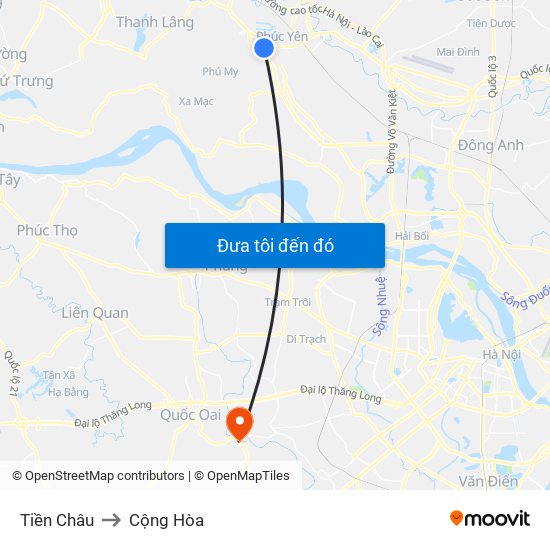 Tiền Châu to Cộng Hòa map