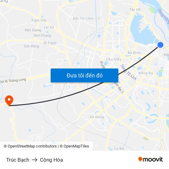 Trúc Bạch to Cộng Hòa map