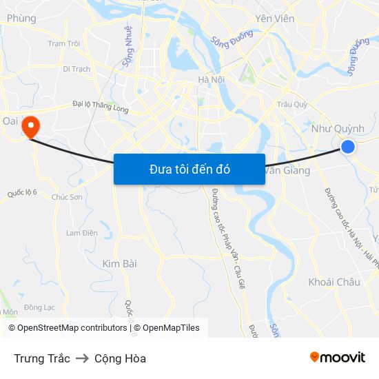 Trưng Trắc to Cộng Hòa map