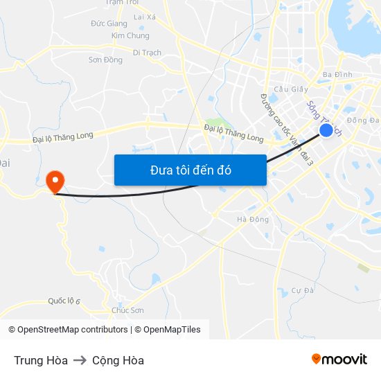 Trung Hòa to Cộng Hòa map