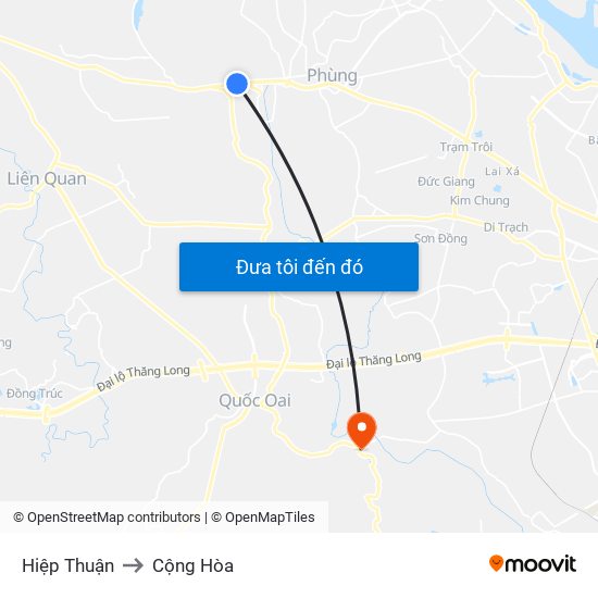 Hiệp Thuận to Cộng Hòa map