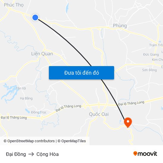 Đại Đồng to Cộng Hòa map