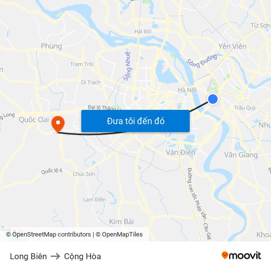 Long Biên to Cộng Hòa map