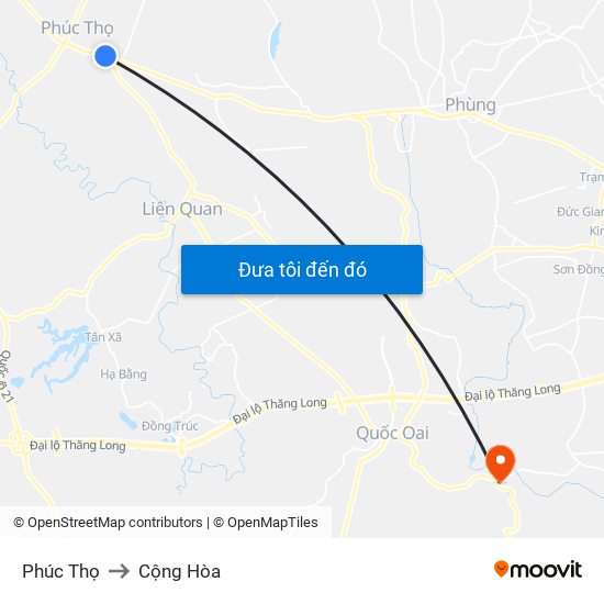 Phúc Thọ to Cộng Hòa map