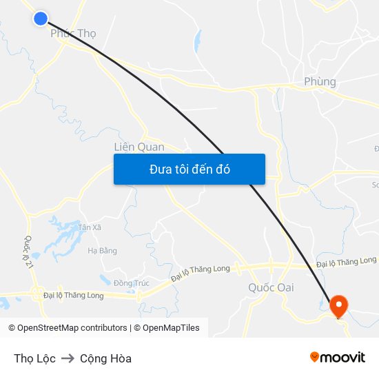 Thọ Lộc to Cộng Hòa map