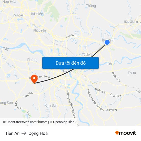 Tiền An to Cộng Hòa map