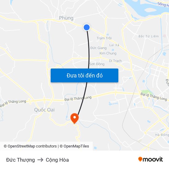 Đức Thượng to Cộng Hòa map