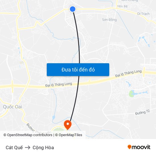 Cát Quế to Cộng Hòa map
