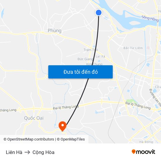 Liên Hà to Cộng Hòa map