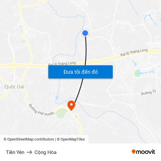 Tiền Yên to Cộng Hòa map