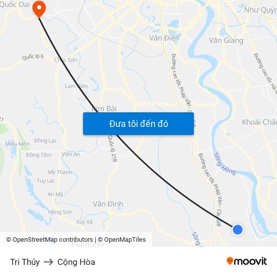 Tri Thủy to Cộng Hòa map