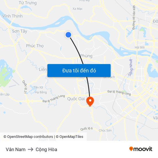 Vân Nam to Cộng Hòa map