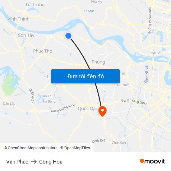 Vân Phúc to Cộng Hòa map