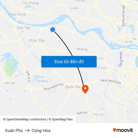 Xuân Phú to Cộng Hòa map