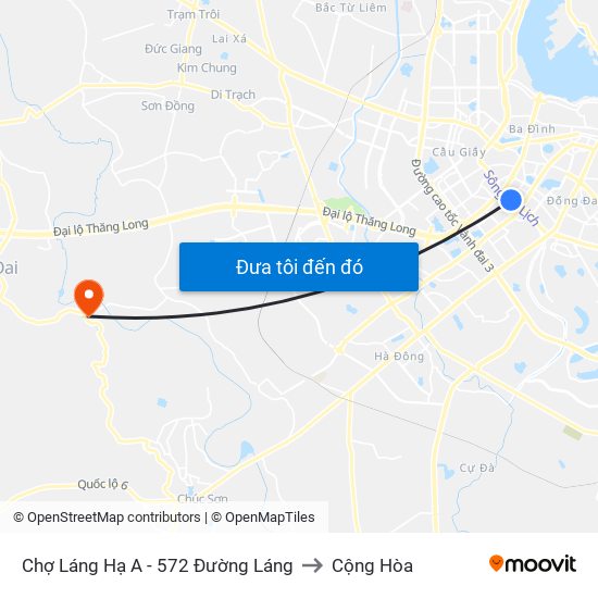 Chợ Láng Hạ A - 572 Đường Láng to Cộng Hòa map