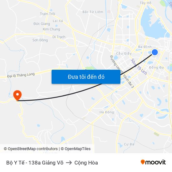 Bộ Y Tế - 138a Giảng Võ to Cộng Hòa map