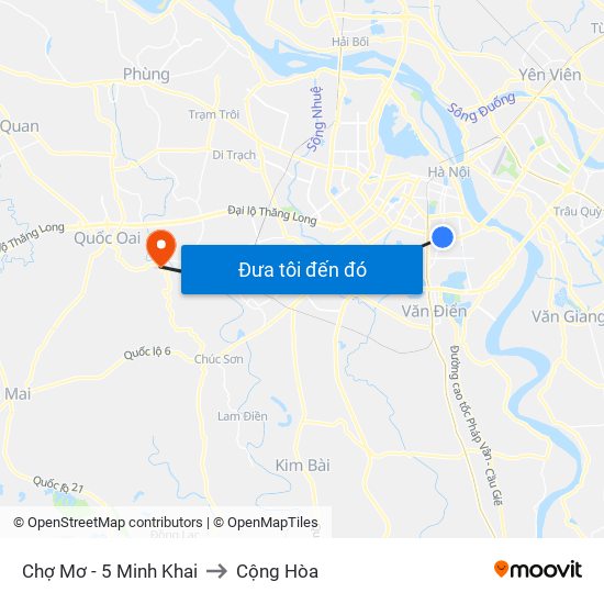 Chợ Mơ - 5 Minh Khai to Cộng Hòa map