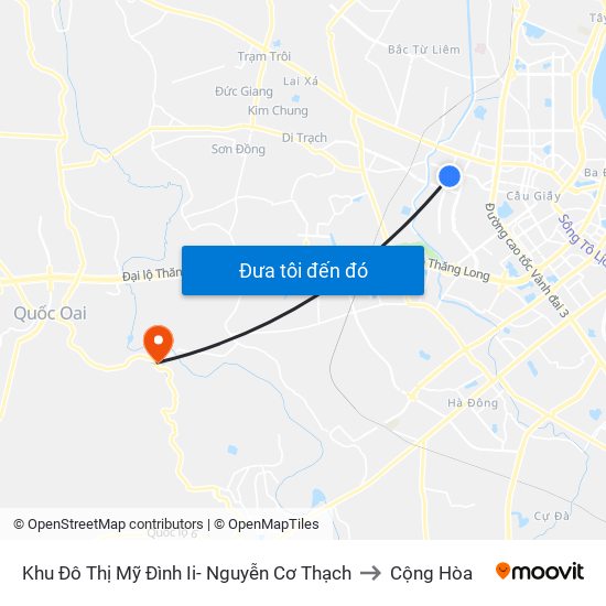 Khu Đô Thị Mỹ Đình Ii- Nguyễn Cơ Thạch to Cộng Hòa map