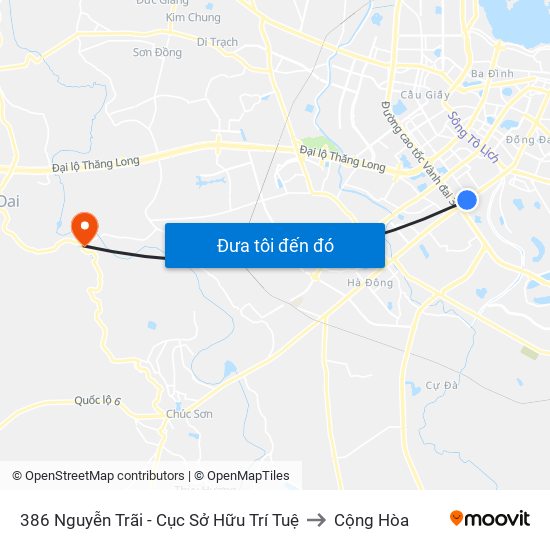 386 Nguyễn Trãi - Cục Sở Hữu Trí Tuệ to Cộng Hòa map