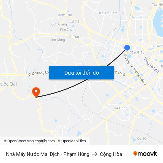 Nhà Máy Nước Mai Dịch - Phạm Hùng to Cộng Hòa map