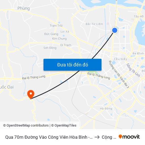 Qua 70m Đường Vào Công Viên Hòa Bình - Phạm Văn Đồng to Cộng Hòa map