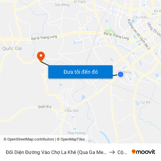 Đối Diện Đường Vào Chợ La Khê (Qua Ga Metro La Khê) - 405 Quang Trung (Hà Đông) to Cộng Hòa map