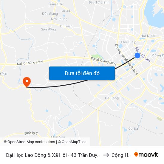 Đại Học Lao Động & Xã Hội - 43 Trần Duy Hưng to Cộng Hòa map