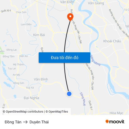 Đồng Tân to Duyên Thái map