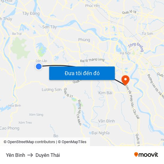 Yên Bình to Duyên Thái map