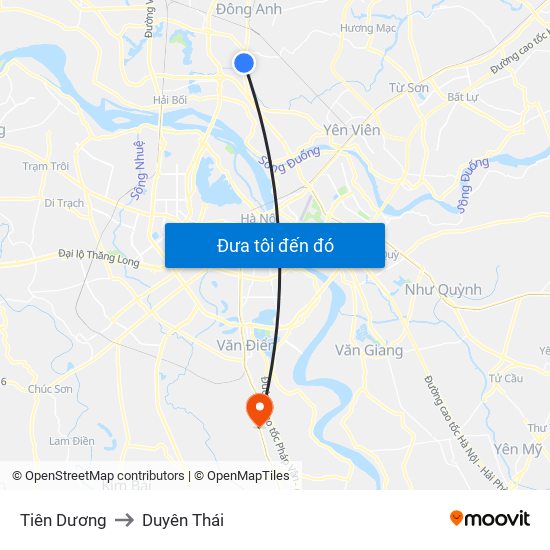 Tiên Dương to Duyên Thái map