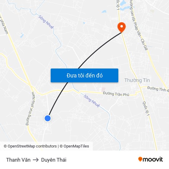 Thanh Văn to Duyên Thái map