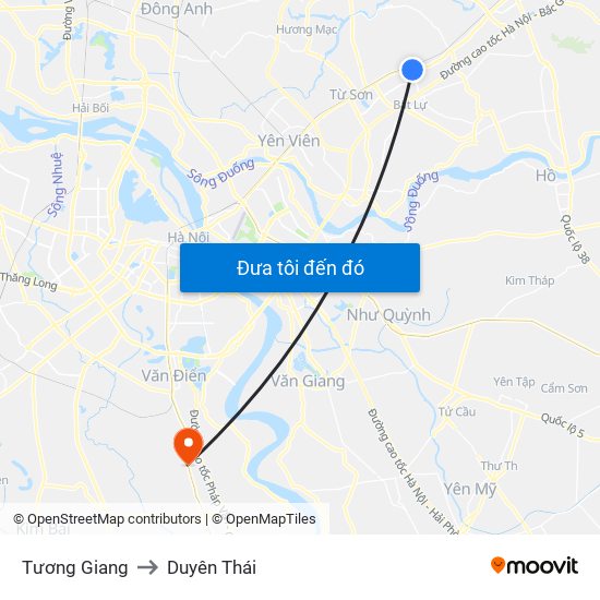 Tương Giang to Duyên Thái map