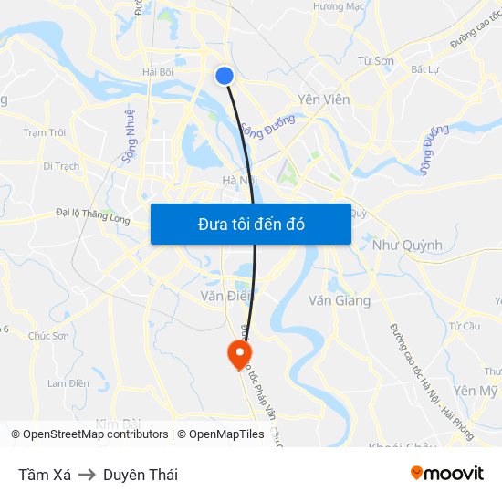 Tầm Xá to Duyên Thái map