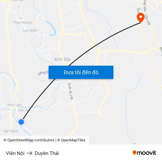 Viên Nội to Duyên Thái map