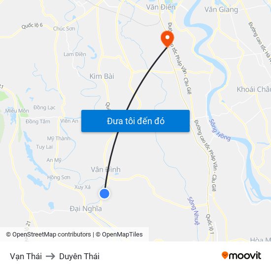 Vạn Thái to Duyên Thái map