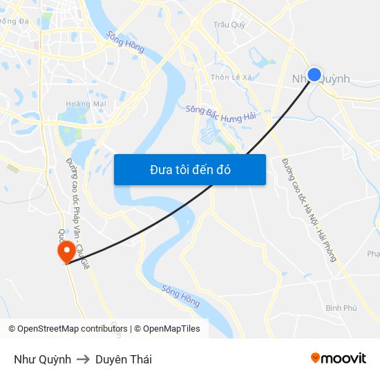 Như Quỳnh to Duyên Thái map