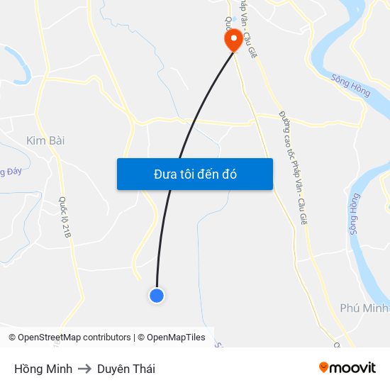 Hồng Minh to Duyên Thái map