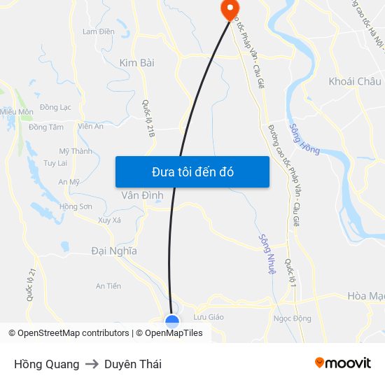 Hồng Quang to Duyên Thái map
