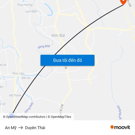 An Mỹ to Duyên Thái map