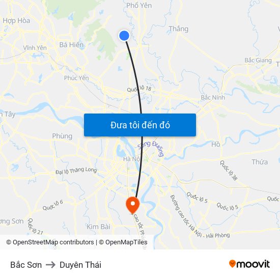 Bắc Sơn to Duyên Thái map