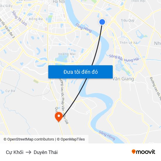 Cự Khối to Duyên Thái map