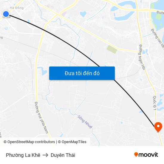 Phường La Khê to Duyên Thái map