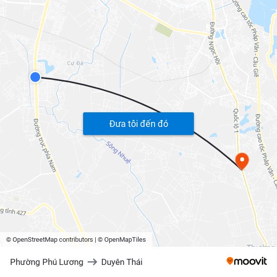 Phường Phú Lương to Duyên Thái map