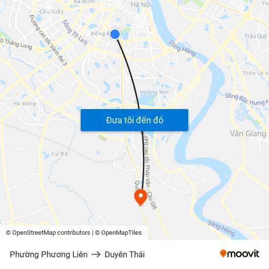 Phường Phương Liên to Duyên Thái map