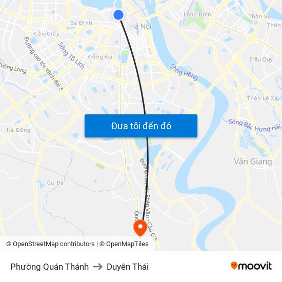 Phường Quán Thánh to Duyên Thái map