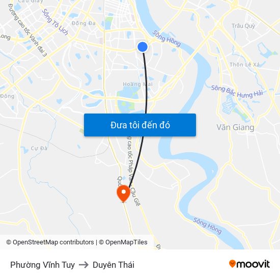 Phường Vĩnh Tuy to Duyên Thái map